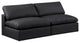 Comfy Upholstered Modular Sofa, Black, 2-Piece: 2 Armless Chair, Vegan Leather