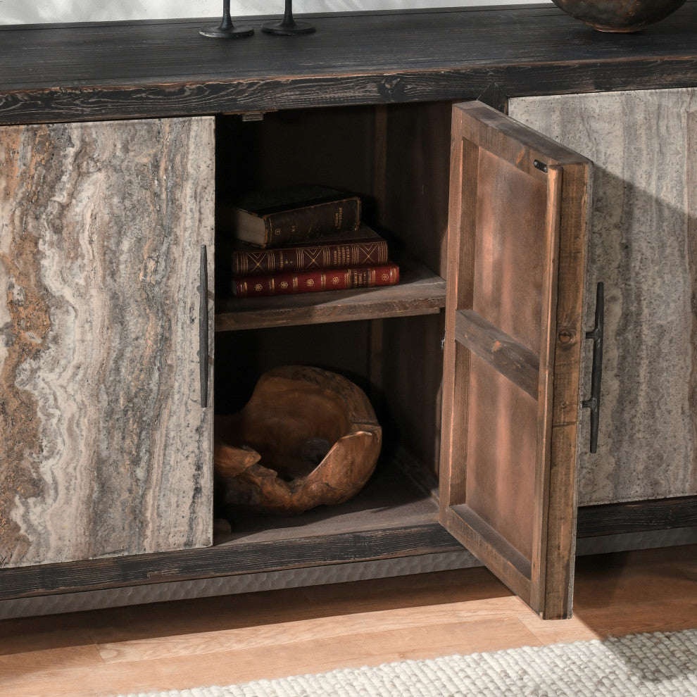 Lisbon Reclaimed Pine Wood Sideboard Buffet Cabinet