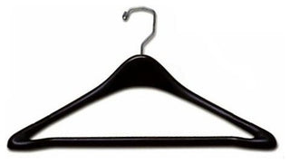 Plastic Suit Hanger With Bar 17", Black, Set of 25