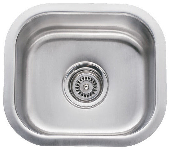 14" Undermount Single Bowl Kitchen/Bar/Prep Sink, 18 Gauge