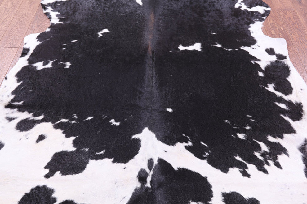 Black and White Natural Cowhide Rug 6' 11" X 6' 1" C2232