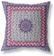 16 Magenta Indigo Holy Floral Indoor Outdoor Throw Pillow