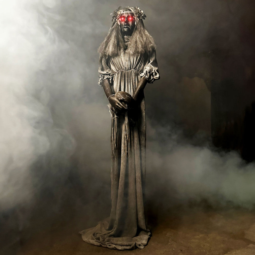 Lifesize Animatronic Haunted Lady Statue, Lights and Sound