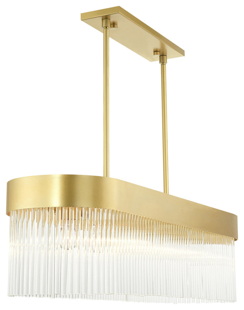Livex Lighting Norwich 6 Light Soft Gold Linear Chandelier