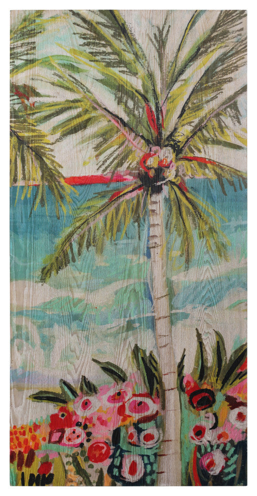 Palm Tree Wall Art Fine Giclee Printed on Hand Finished Ash Wood