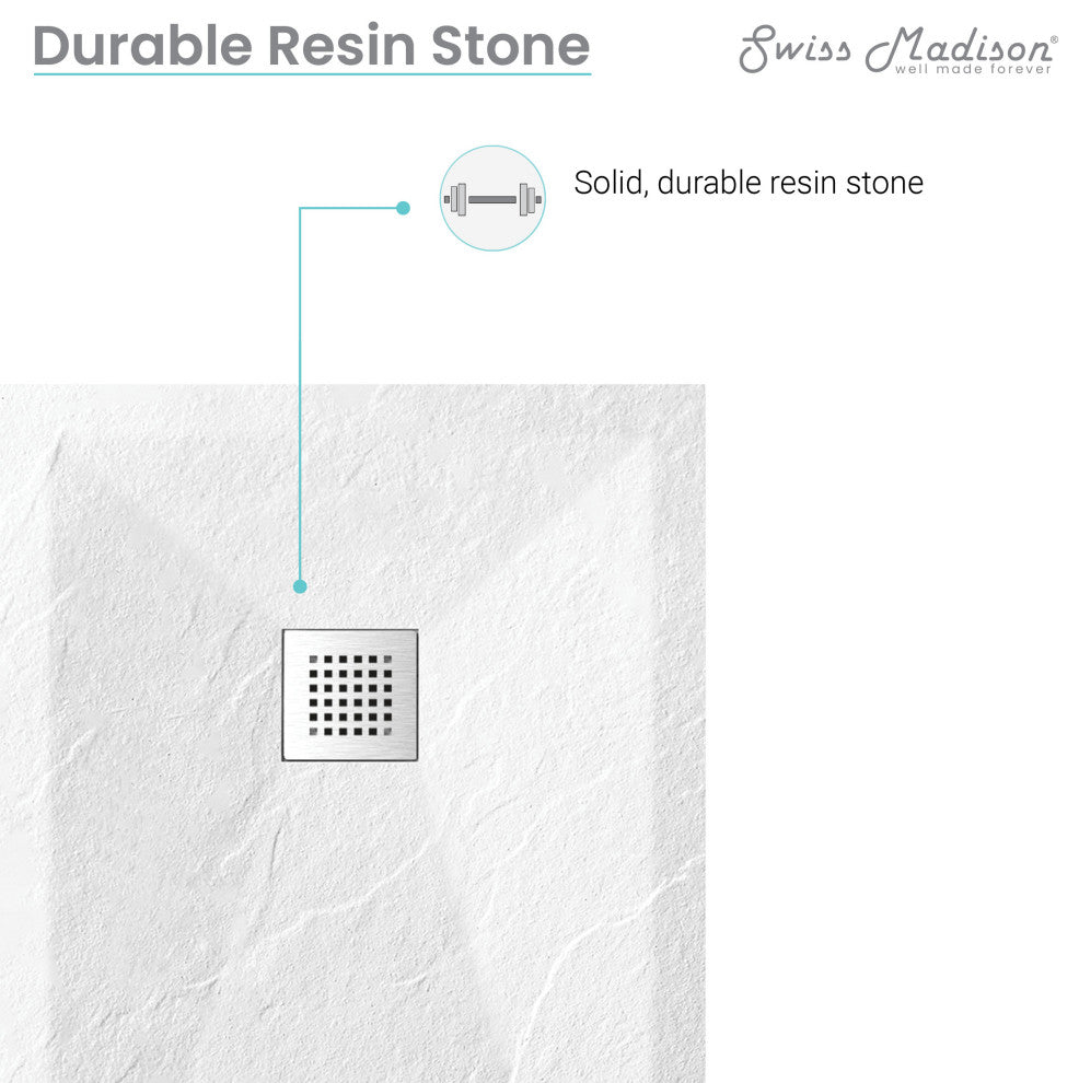 Terre P Series 60"x36" Reversible Drain Shower Base