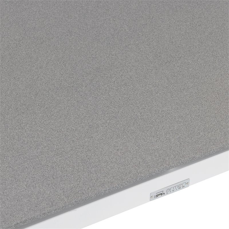 Crown 7-Piece White Aluminum and Teak Outdoor Dining Set With Light Gray Fabric