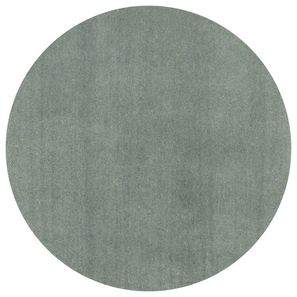 HomeRoots 8' Round Polyester Slate Area Rug