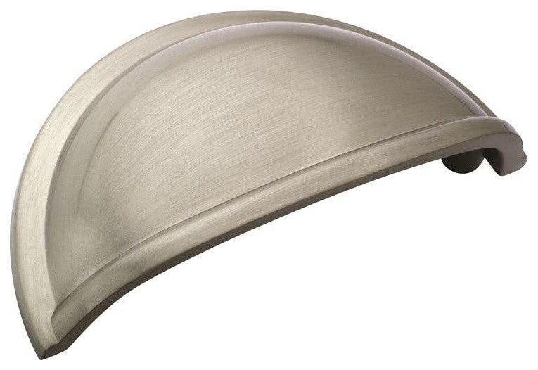 Amerock Traditional 3" 76 mm Center-to-Center Cabinet Cup Pull, Satin Nickel, 10