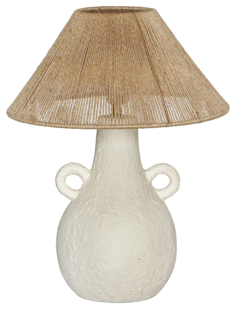 Lalit Natural & White Ceramic Table Lamp