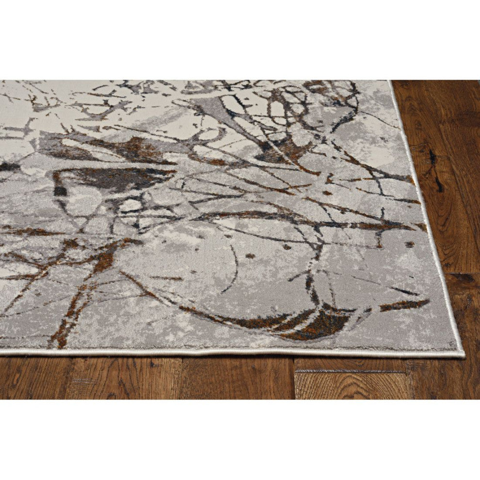 KAS Inspire 7502 Ivory/Gray Escape Area Rug, 9'10"x13'2"