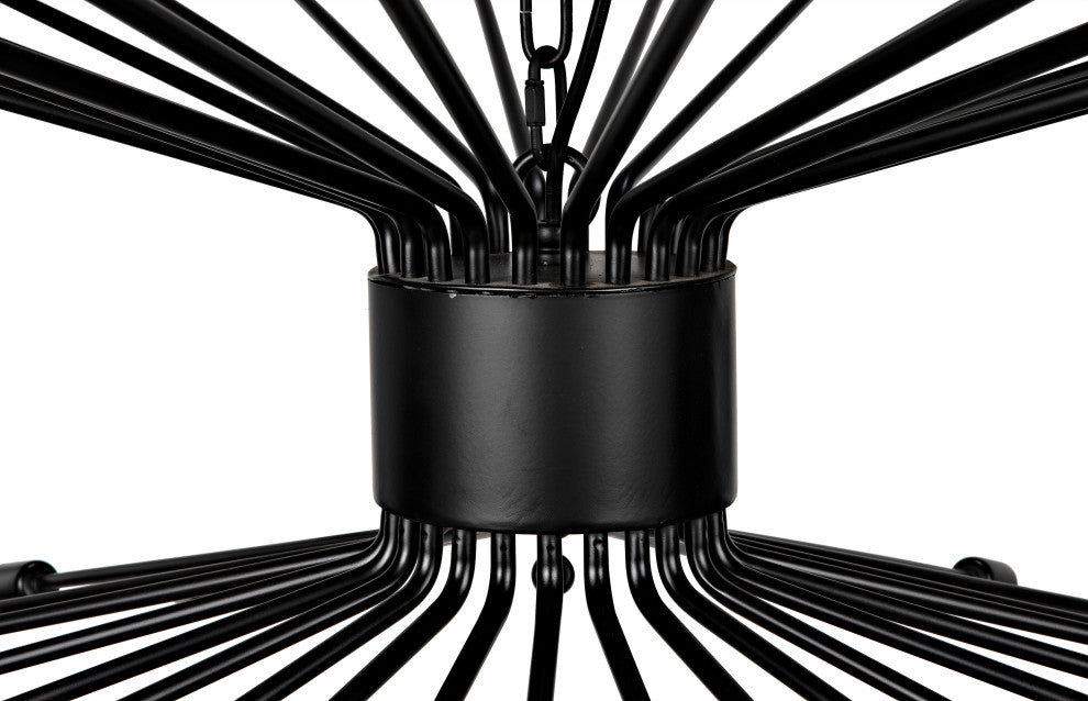 Lampberto Chandelier, Black Steel