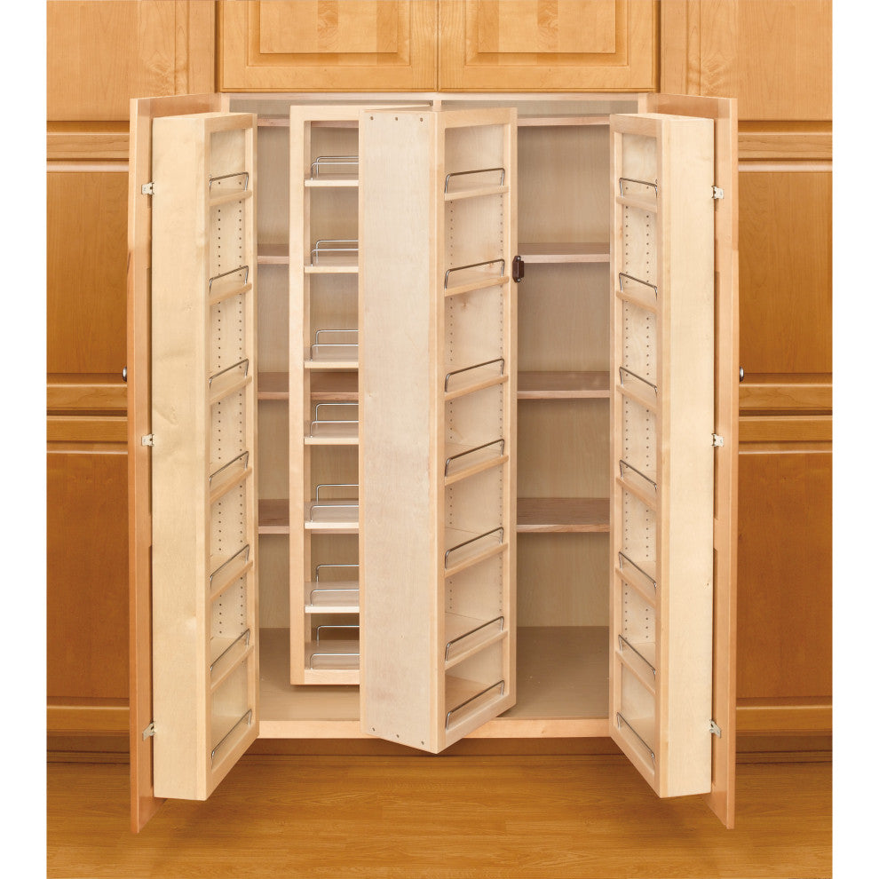 Wood Swing Out Pantry Cabinet Organizer Kit, 12"Wx7.5"Dx51"H