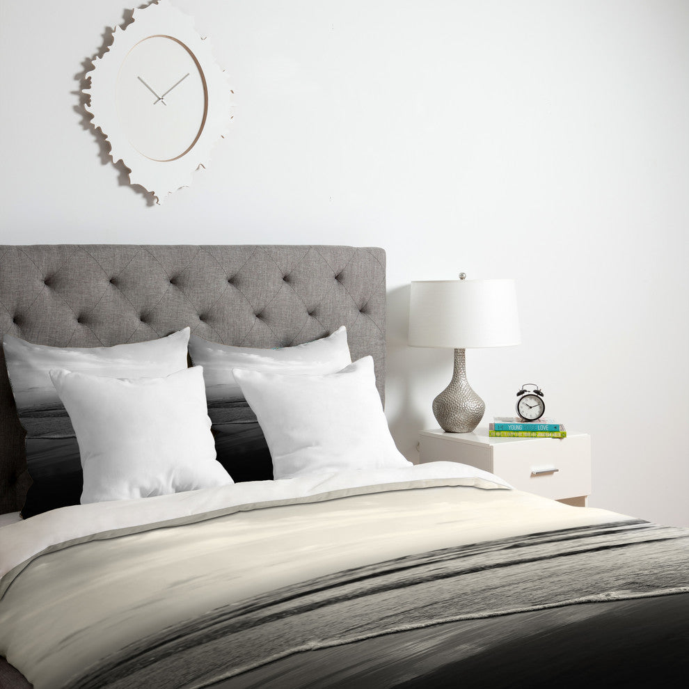 Deny Designs Bree Madden Ombre Black Lightweight Duvet Cover
