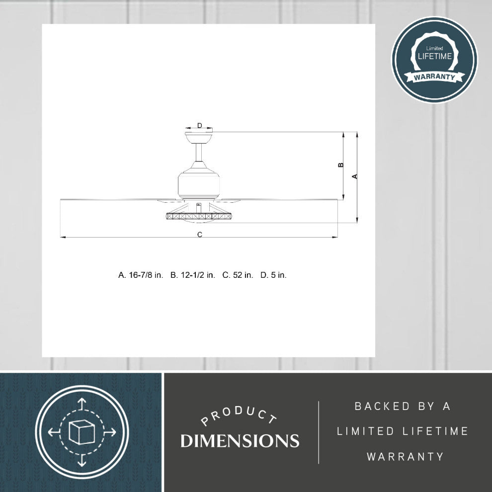 Clara 52" LED Ceiling Fan  Brushed Nickel