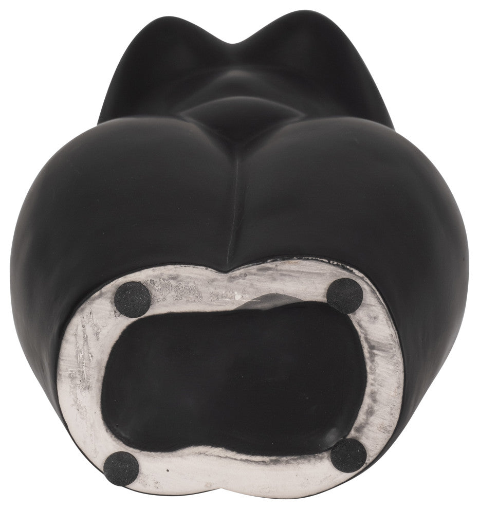 Dol, 12"H Torso Vase, Black
