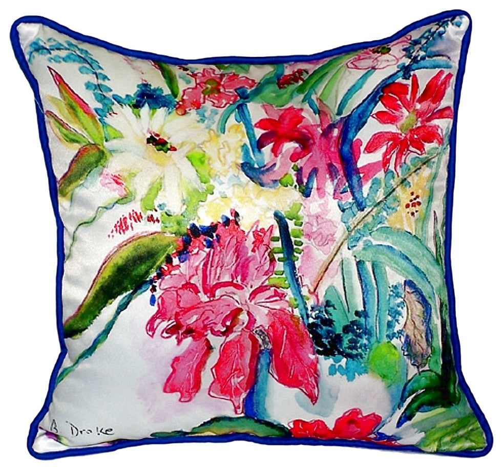 Multi Florals Large Indoor/Outdoor Pillow, 18"x18"