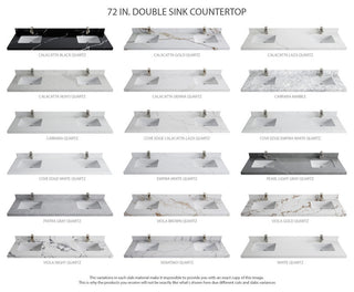 Cambridge 72" Double Sink Bath Vanity in Evergreen 1.5" White Quartz