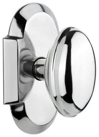 Double Cottage Plate With Homestead Knob, Bright Chrome
