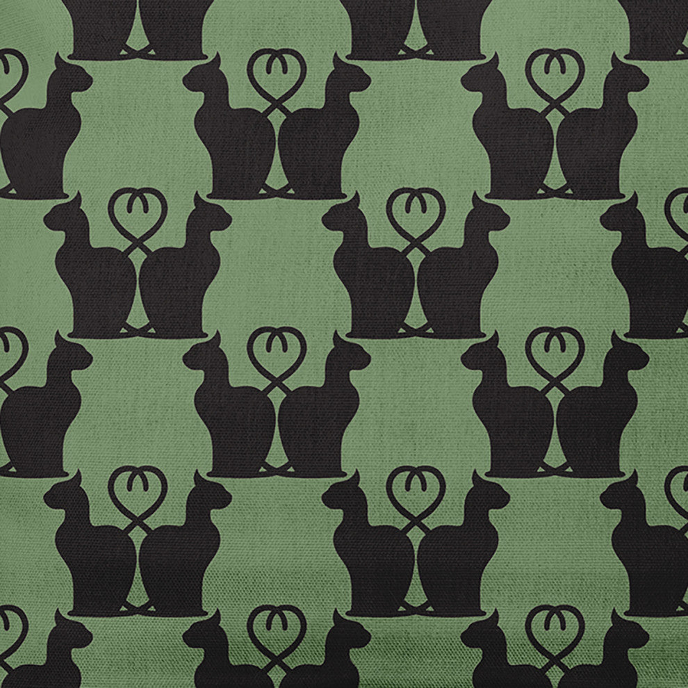 20" x 20" Cat Clowder Indoor/Outdoor Polyester Throw Pillow, Sage