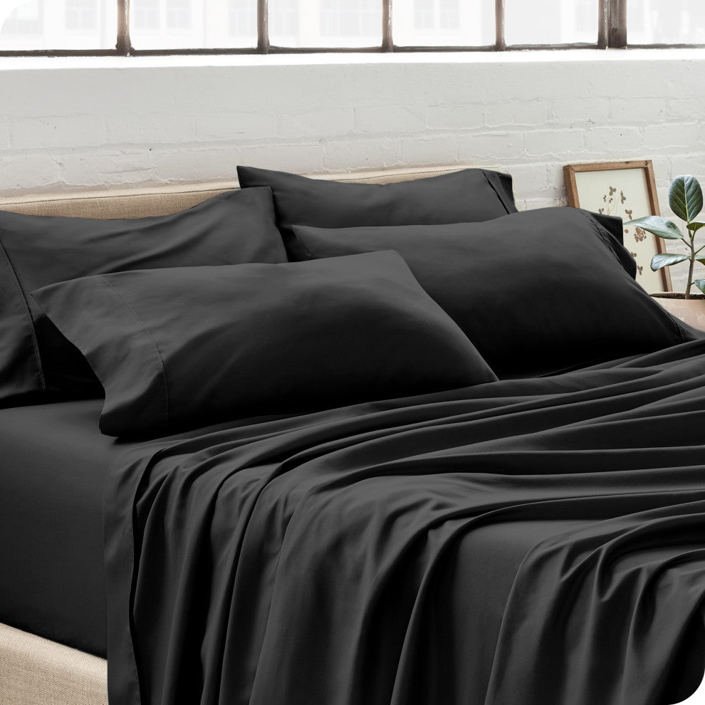 Bare Home Microfiber Pillowcases - Multi-Pack, Black, Standard, Set of 4