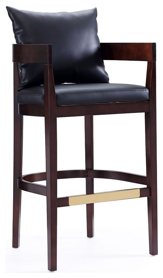 Ritz Barstool, Black and Dark Walnut, Set of 2