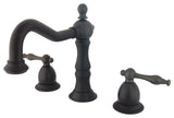 Heritage Two Handle 8" to 14" Widespread Lavatory Faucet with Brass Pop-up