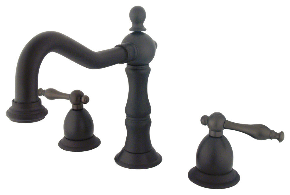 Heritage Two Handle 8" to 14" Widespread Lavatory Faucet with Brass Pop-up