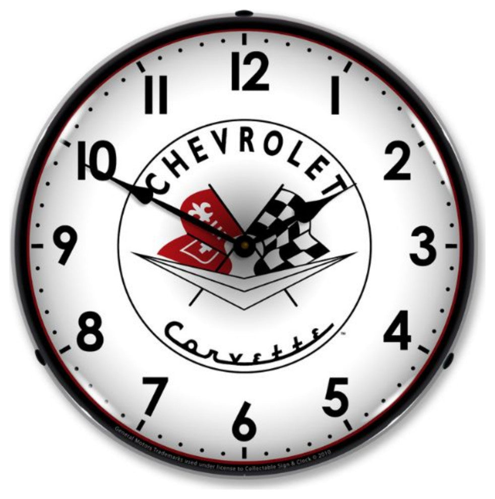 GM1002243 1956-57 Corvette logo Clock