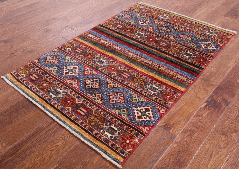 3' 5" X 5' 5" Khorjin Super Kazak Hand Knotted Rug Q5439