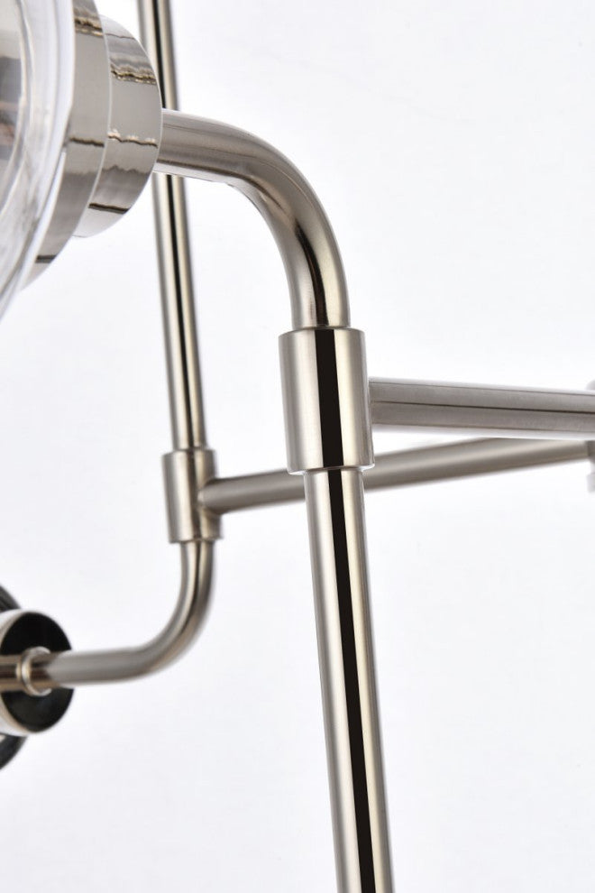 Helen 8-Light Pendant, Polished Nickel With Clear Shade