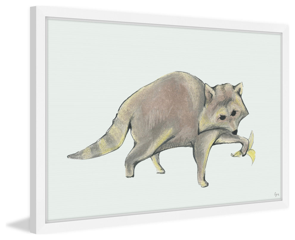 "Strutting Raccoon" Framed Painting Print, 36"x24"