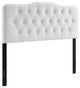 Annabel King Diamond Tufted Performance Velvet Headboard White