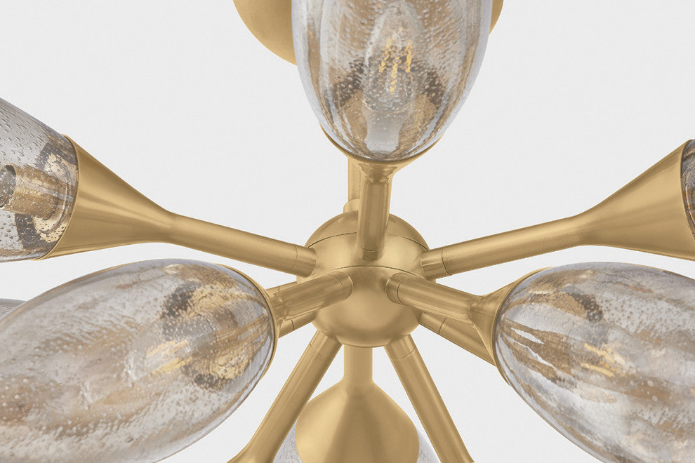 Corbett Lighting Cordoba Semi Flush, Vintage Brass, 39.5"Dx14.5"H