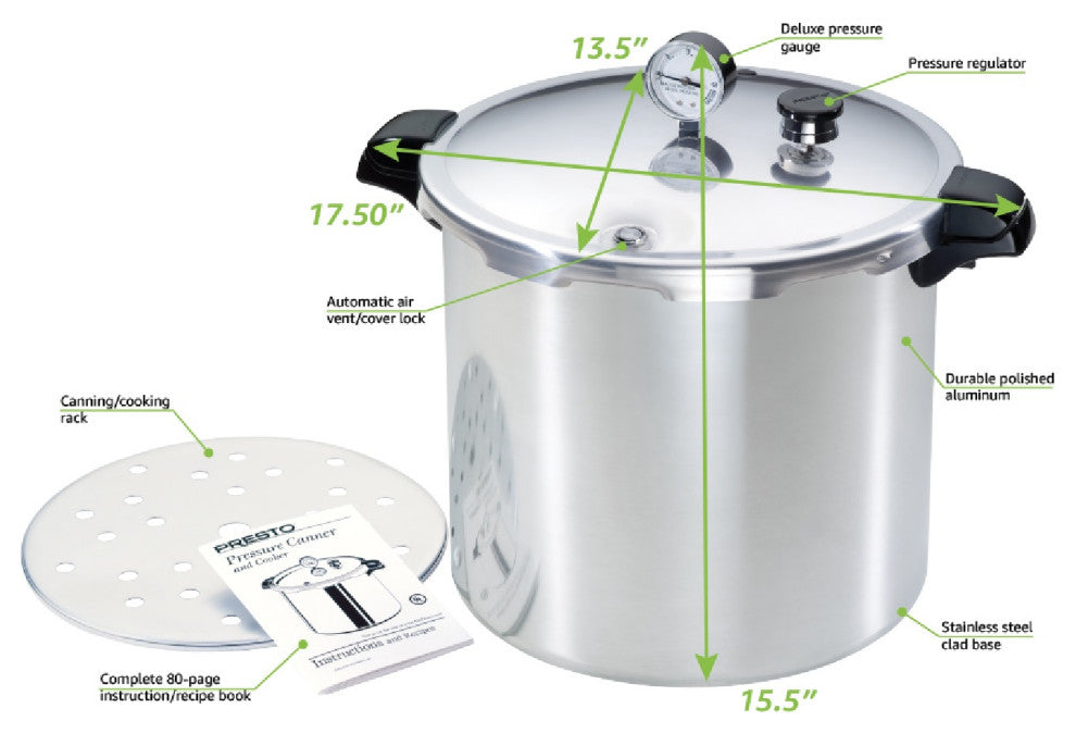 Presto 01784 23-Quart Induction Compatible Pressure Canner