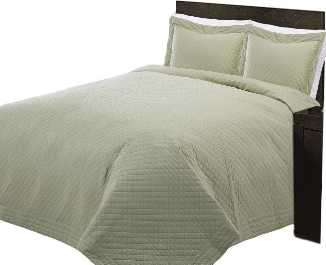 Cottonpure 100% Cotton Diamond Quilt , Sage, Twin
