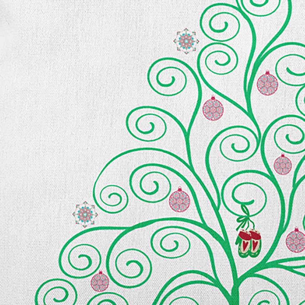 Decorated Filigree Tree Accent Pillow, Bright Green, 20"x20"