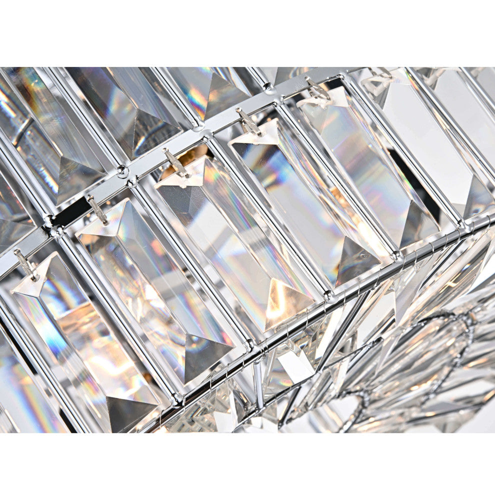 Abigil 4-Light Chrome Crystal Glass Prism Flush Mount