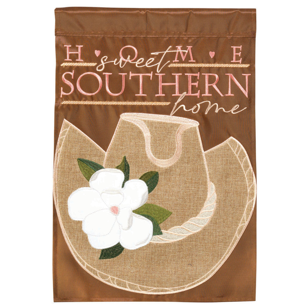 Flag Texas Hat Magnolia Burlap 29x42