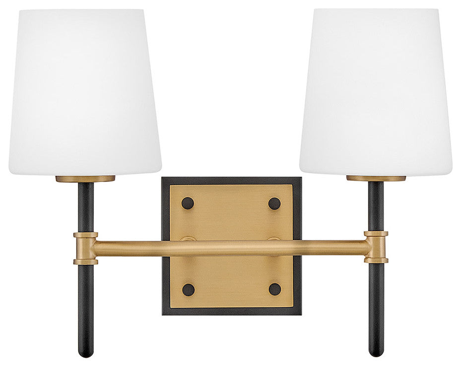 Hinkley Saunders Small Two Light Vanity, Black