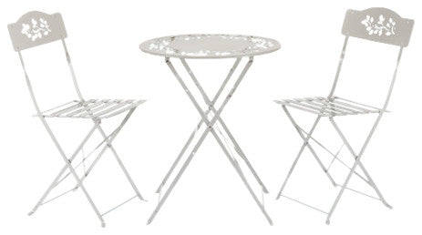 Metal 3-Piece Bistro Set, White