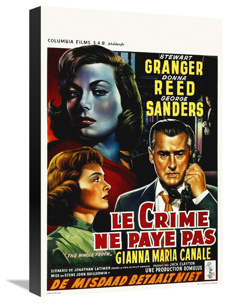 "French - Crime Does Not Pay" Canvas by Hollywood Photo Archive, 15x22"