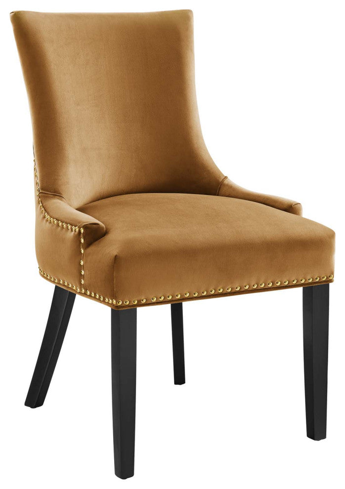 Marquis Performance Velvet Dining Chairs, Set of 2, Cognac
