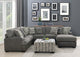 Melissa Sectional Chofa, Gray Herringbone