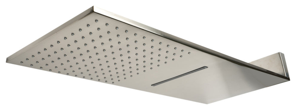 Brushed Nickel 10" Wallmount Square Waterfall Rain Shower Head