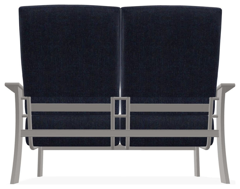 St. Catherine Deep Seat Outdoor Loveseat, Indigo/Warm Gray