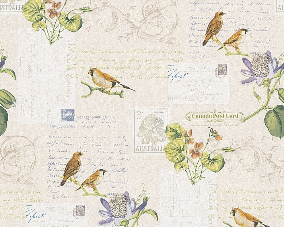 Dekora Natur 6, Naturally Multifaceted Coloured, Cream, Green Wallpaper Roll