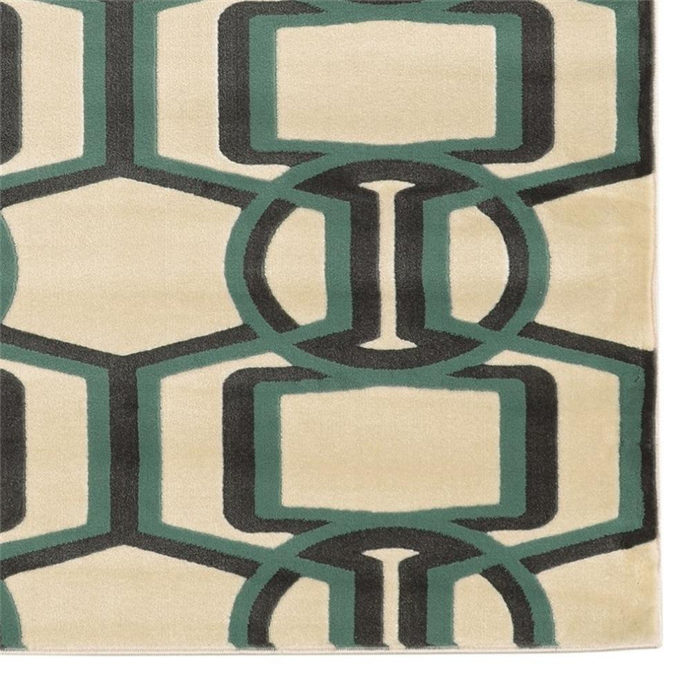 Linon Roma Bridle Power Loomed Polypropylene 8'x10' Area Rug in Gray