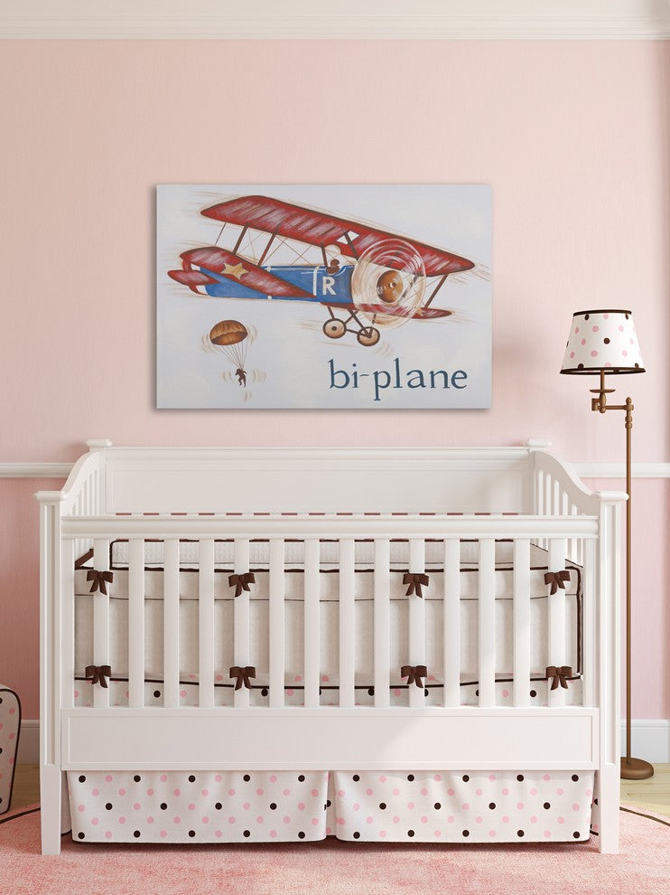 Marmont Hill, "Biplane" by Reesa Qualia Painting Print on Wrapped Canvas, 24x16