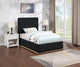 Monaco Boucle Fabric Upholstered Bed, Black, Twin